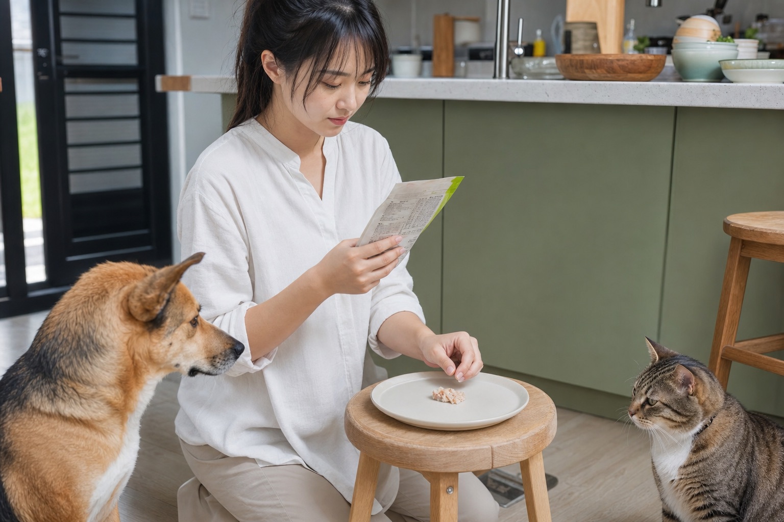 飼主餵食前查看成分標示並控制貓狗點心份量